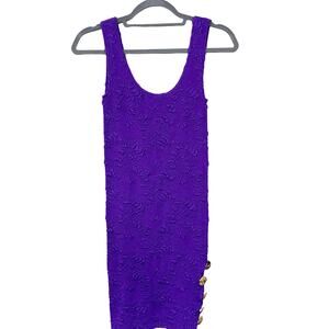 Vintage Renee London Womens OS Purple Stretch Bodycon Dress